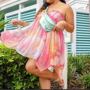 Women's Sleeveless Babydoll Dress Tie Dye